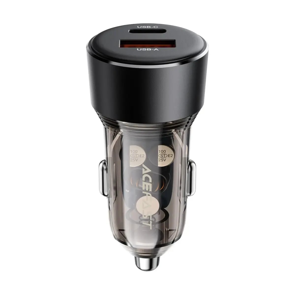 Автомобильное зарядное устройство Acefast B12, 60 Вт, USB-A + USB-C, чёрное