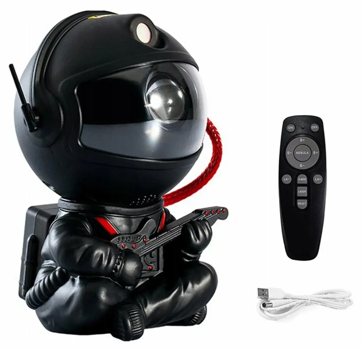 GoodBuy guitar astronaut star projector, remote, timer, black