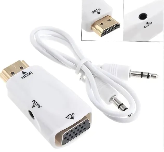 Fusion HDMI to VGA converter with audio, white