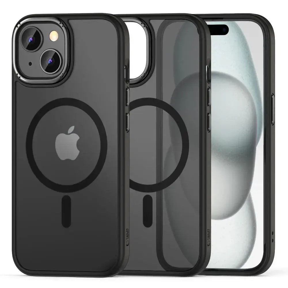 Ümbris iPhone 15 - matte, Tech-Protect MagMat 2, MagSafe, must