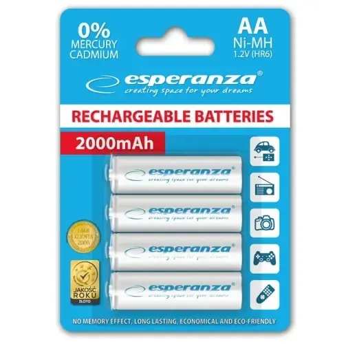 Akud Esperanza EZA104W HR6, Ni-MH, 2000 mAh, 4 tk