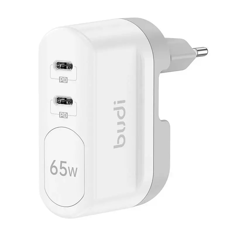Зарядное устройство Budi, 65 Вт, USB-C, белое