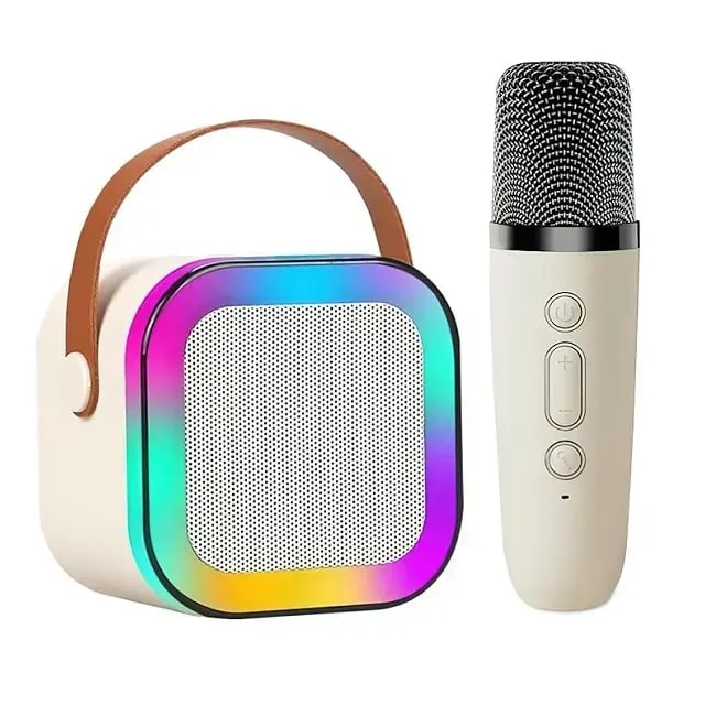 Караоке-колонка Goodbuy с микрофоном, Bluetooth 5.0, бежевая