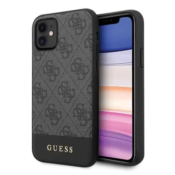 Guess GUHCN61G4GLGR 4G Stripe case for iPhone 11, grey