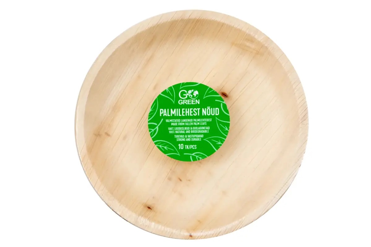 Palmilehest taldrikud GoGreen Ø 23 cm, 10 tk