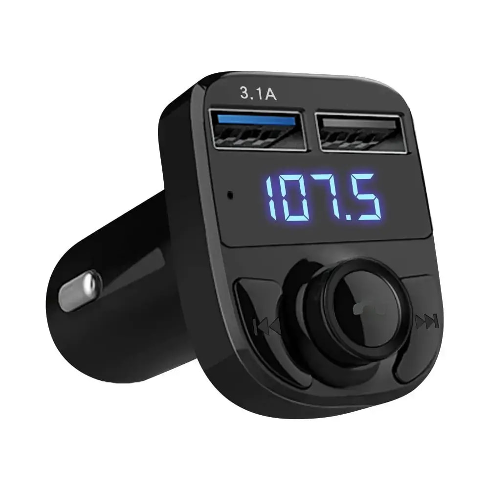 Goodbuy v2 FM transmitter, USB, microSD, blue LED, 3.1 A