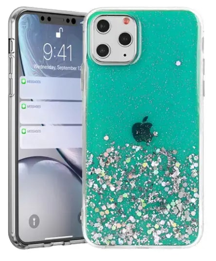 Fusion Glue Glitter case for iPhone 13, green