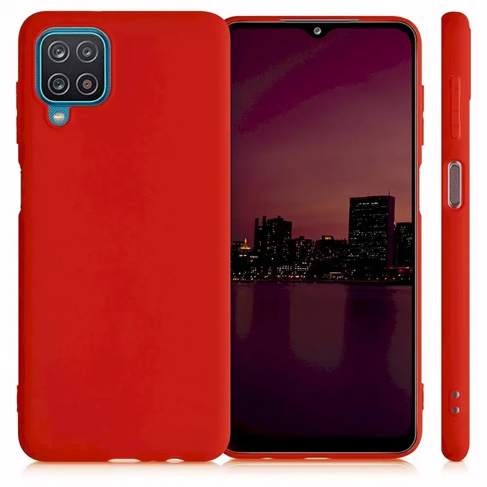 Чехол для Samsung Galaxy A12 Fusion Elegance Fibre Protect Silicone, красный
