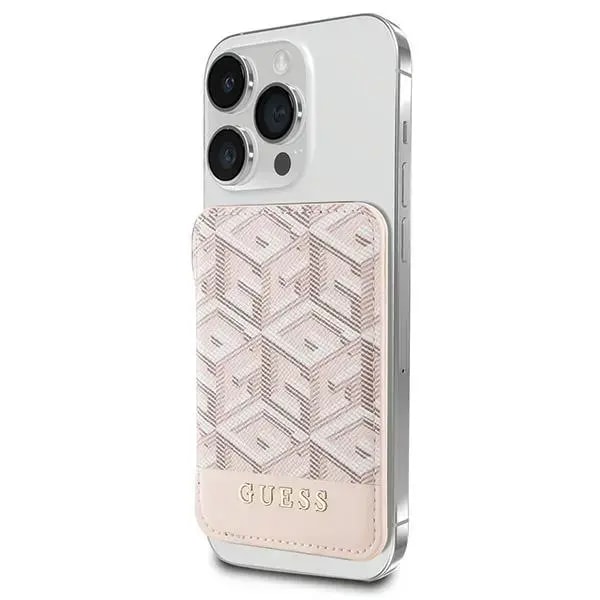 MagSafe kaarditasku Guess GCube Stripe GUWMSHGCFSEP, roosa