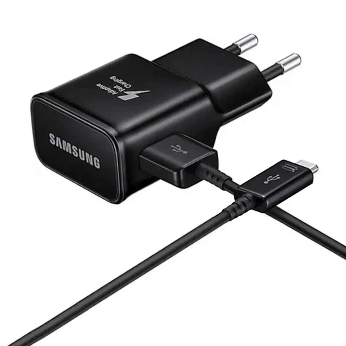 Зарядное устройство Samsung EP-TA200EBE, 15 Вт, USB-A + USB-C, чёрное
