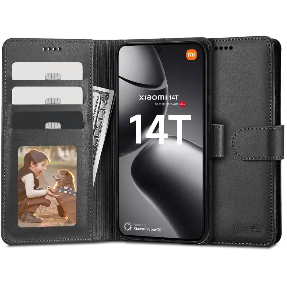 Чехол-книжка для Xiaomi 14T Tech-Protect, чёрный