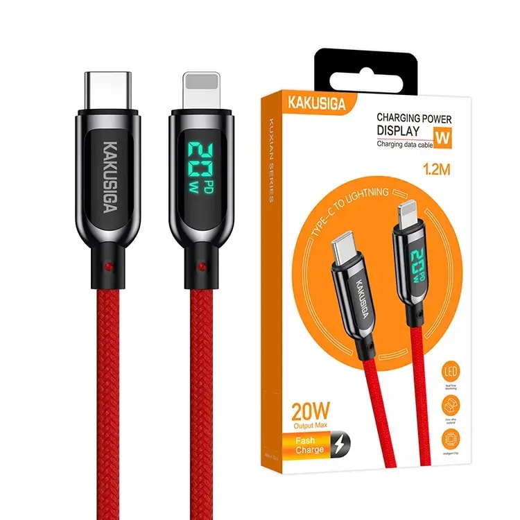 Кабель USB-C – Lightning KAKU KSC-599, 1,2 м, 20 Вт, красный