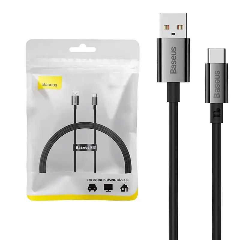 Кабель USB-A – USB-C Baseus Superior, 1 м, 100 Вт, чёрный