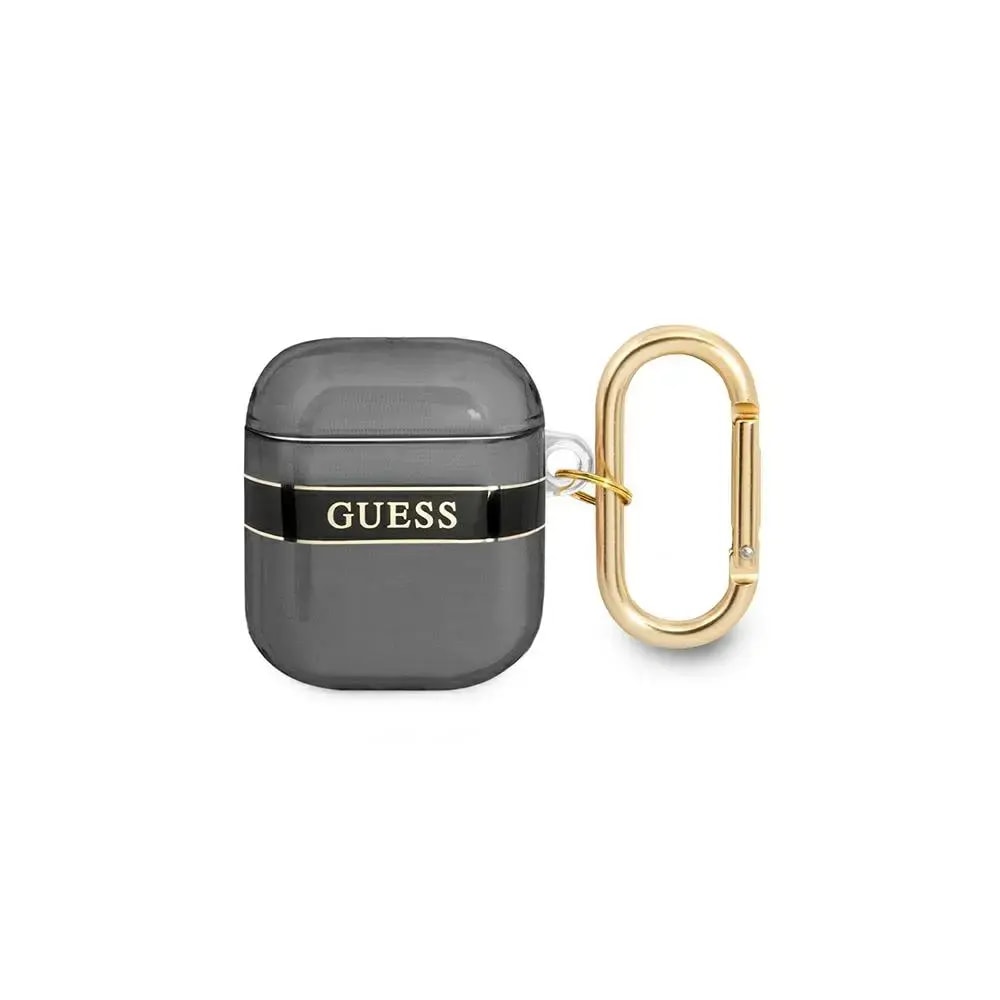 TPU-чехол Guess Printed Stripe для AirPods 1/2, чёрный