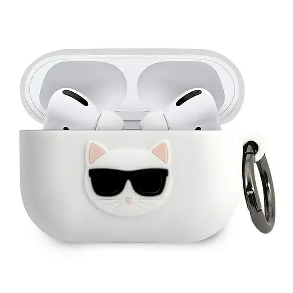 Karl Lagerfeld Choupette Head silicone case for AirPods Pro, white