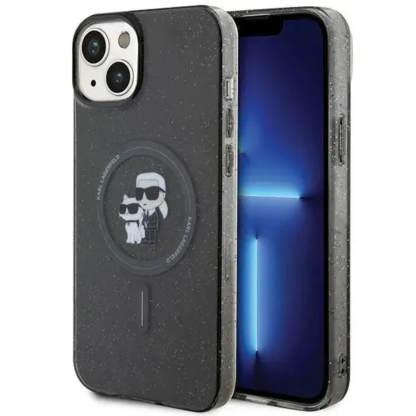 Чехол для iPhone 15 Karl Lagerfeld KLHMP15SHGKCNOK Karl&Choupette Glitter с MagSafe