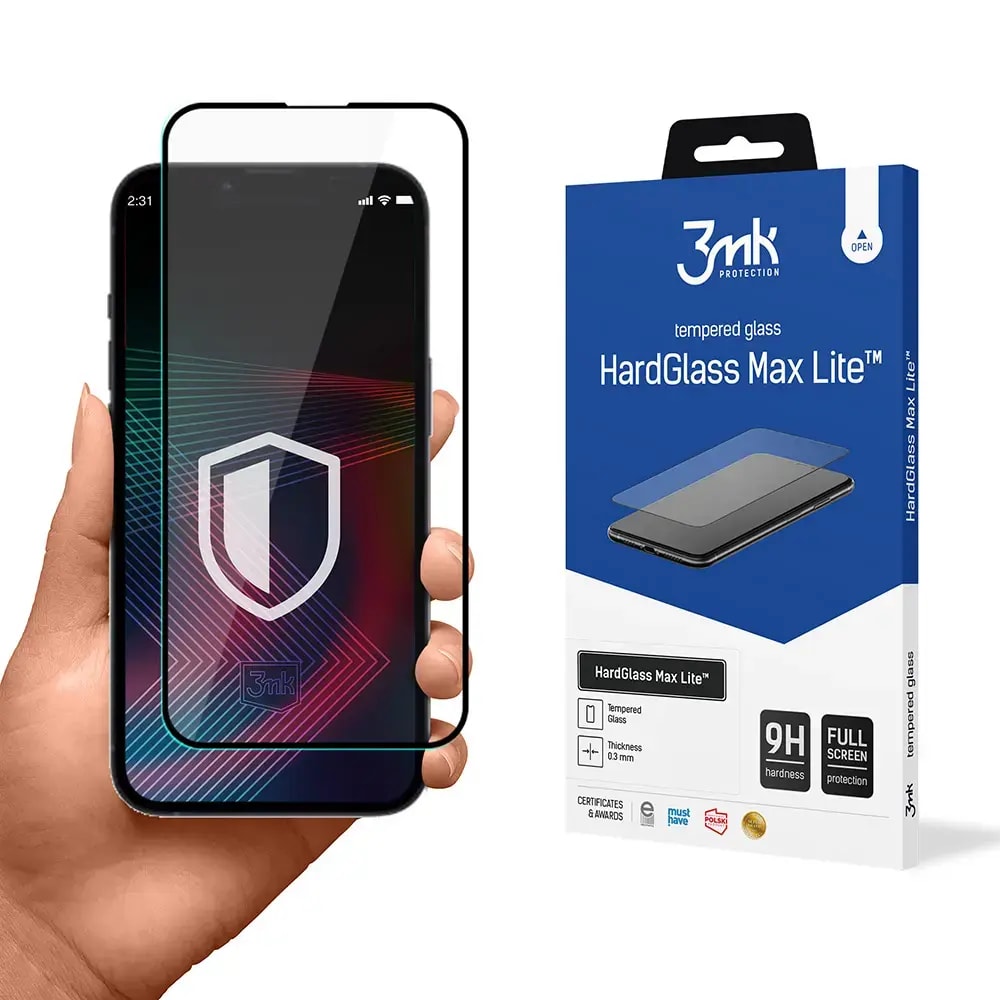 Kaitseklaas iPhone 13 Pro Max / 14 Plus, 3mk HardGlass Max Lite
