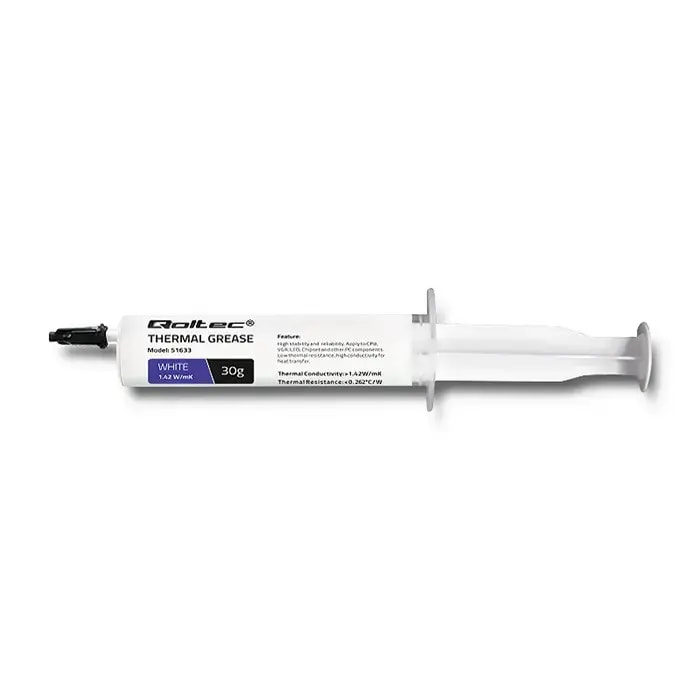 Qoltec 51633 thermal paste, 1.42 W/mK, 30 g, white