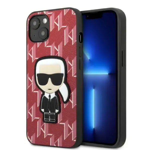 Чехол для iPhone 13 Karl Lagerfeld Monogram Ikonik, красный