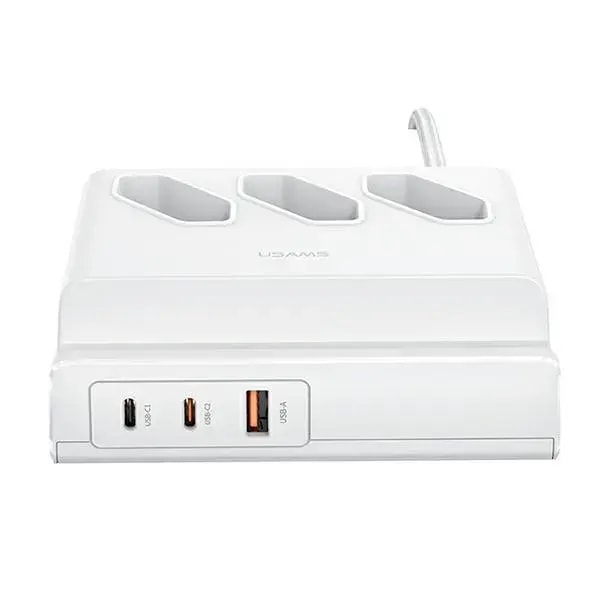 Usams US-CC160 Super Si USB power strip, 65 W, EU, white
