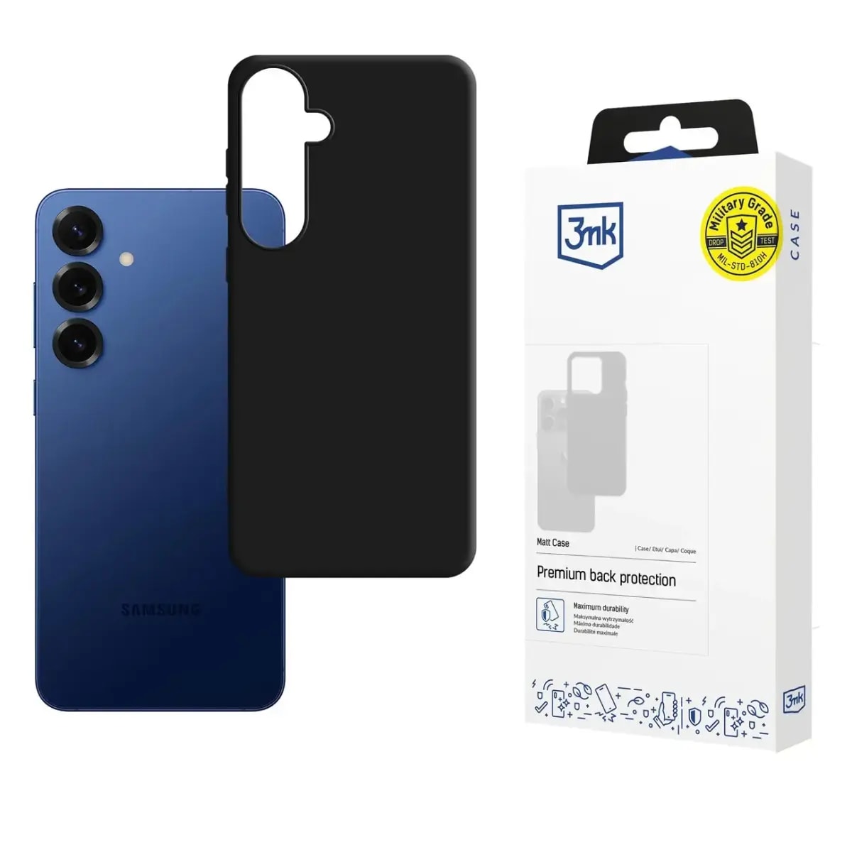 3mk Matt case for Samsung Galaxy S25 FE matte, black