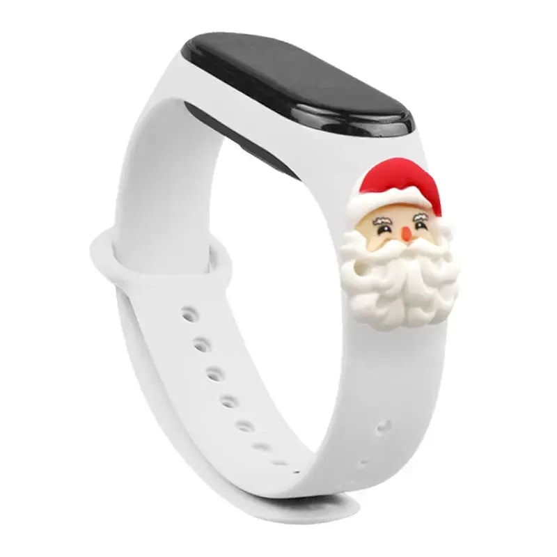 Fusion Xmas Santa silicone band for Xiaomi Mi Band 3/4, white