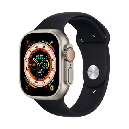 Силиконовый ремешок для Apple Watch 42/44/45/49 мм Fusion, чёрный