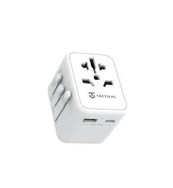 Reisilaadija Tactical 637AV, EU/UK, 12 W, USB-C + USB-A, valge