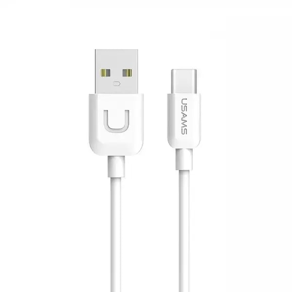 Kaabel USB-A – USB-C USAMS U-Turn US-SJ099, 1 m, 10 W, valge