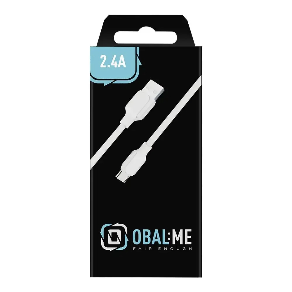 Kaabel USB-A – USB-C Obal:Me, 1 m, 12 W, valge