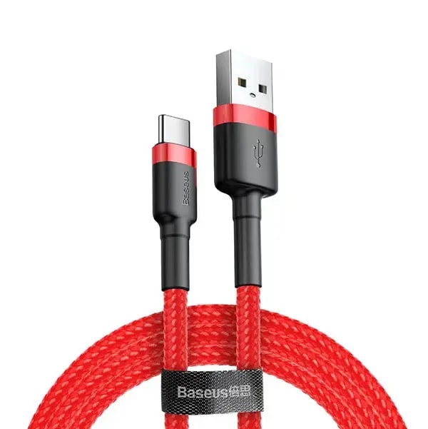 Kaabel USB-A – USB-C Baseus Cafule, 3 m, 10 W, punane