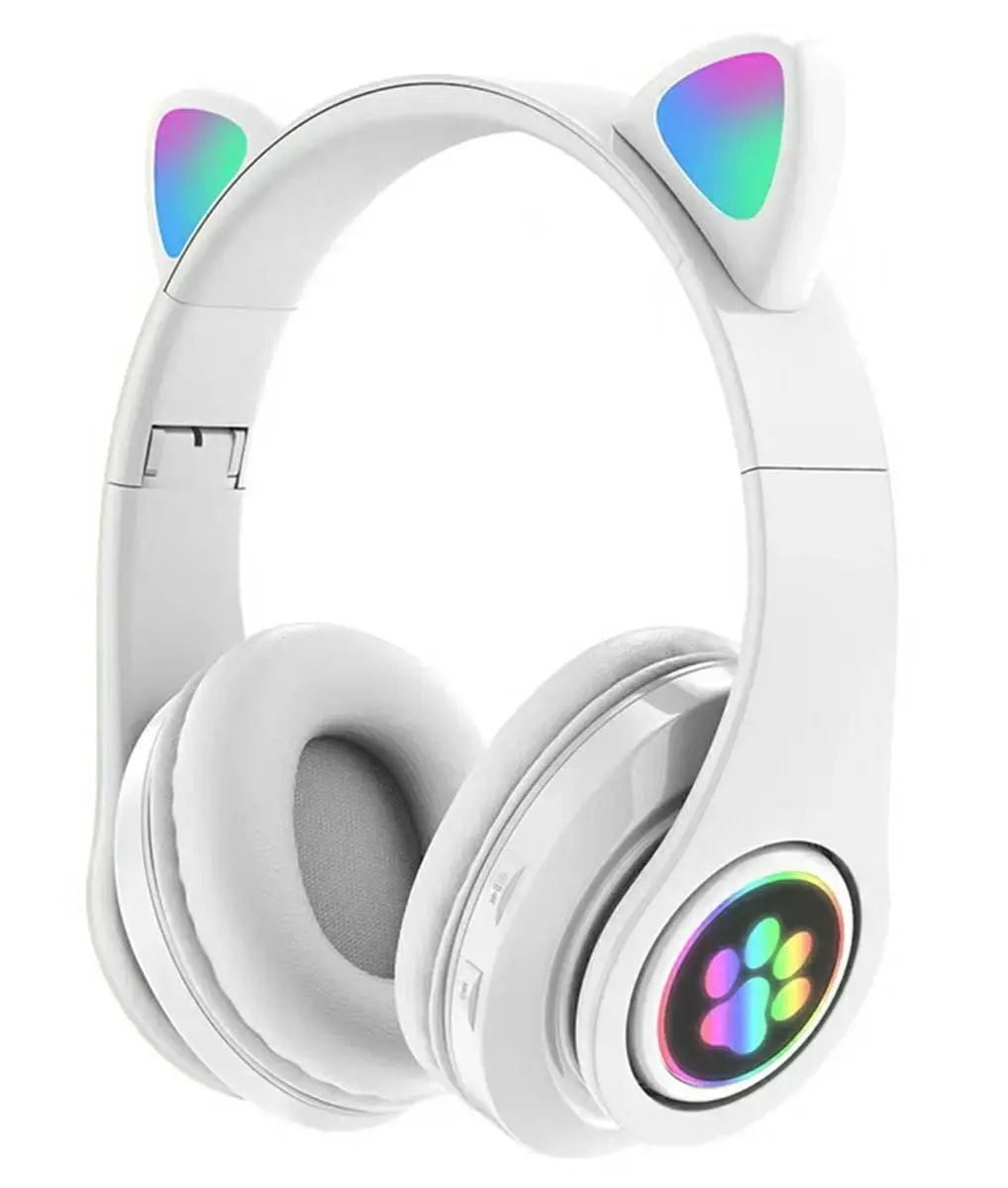 Goodbuy Paws kids' wireless headphones, Bluetooth 5.0, white
