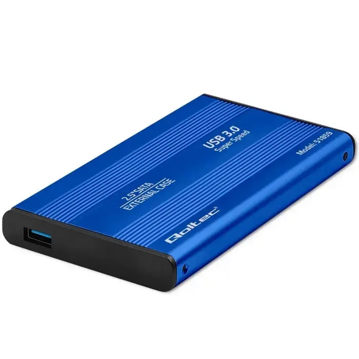 Корпус для диска Qoltec 2,5" SATA3, алюминий, USB 3.0, синий