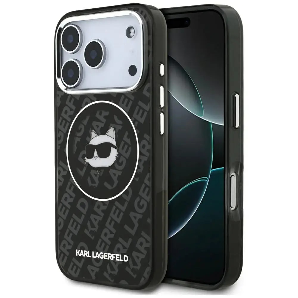 Karl Lagerfeld IML Choupette Head Logo case with MagSafe for iPhone 17 Pro Max, black