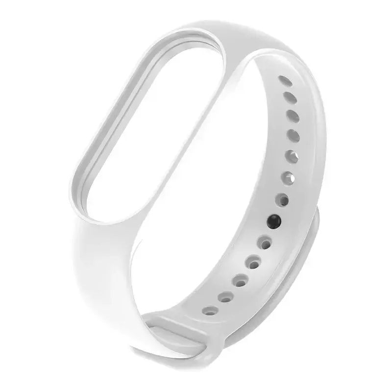 Силиконовый ремешок для Xiaomi Mi Band 3/4/5/6 Fusion Wave, белый