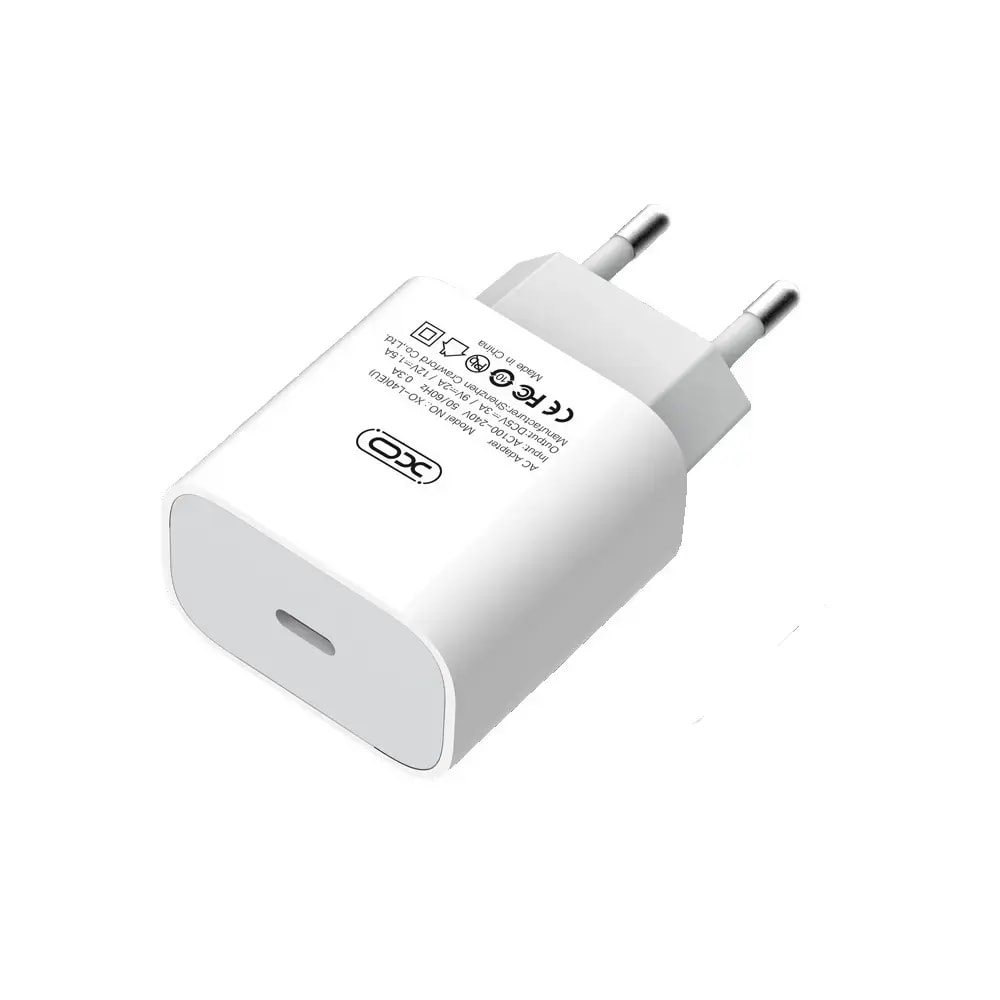 XO L40 wall charger, 18 W, USB-C, white