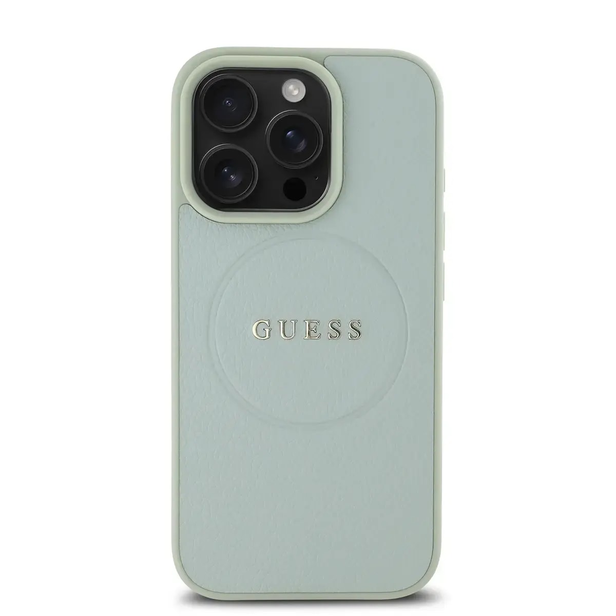 Ümbris iPhone 16 Pro, Guess PU Grained Classic Logo, MagSafe, roheline