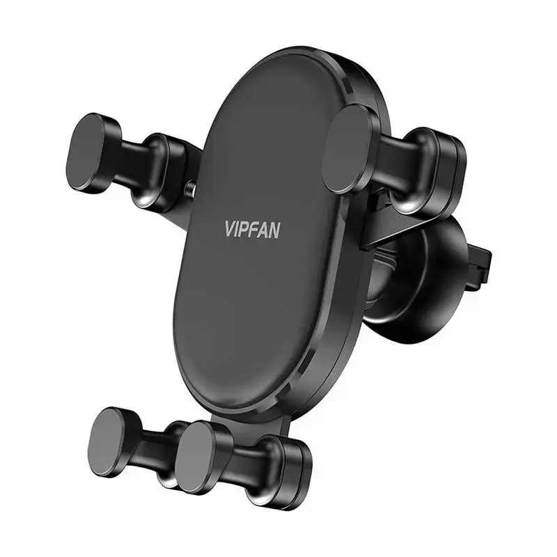 Автодержатель для телефона Vipfan H01, на дефлектор, гравитационный, чёрный