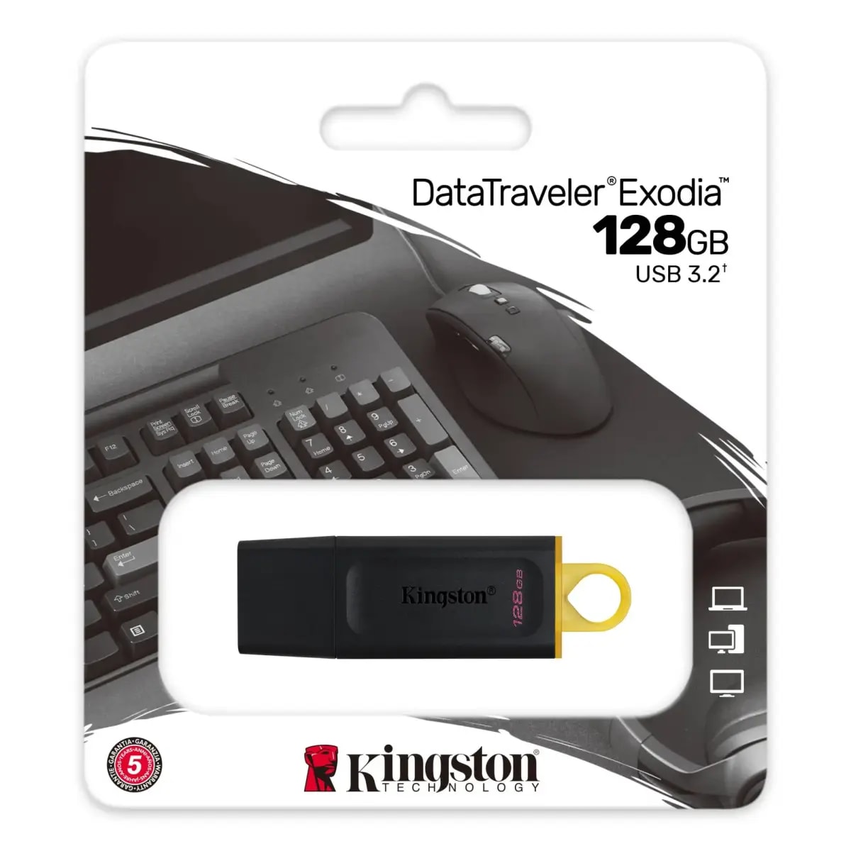 Kingston DataTraveler Exodia USB flash drive, 128 GB, USB 3.2 Gen 1