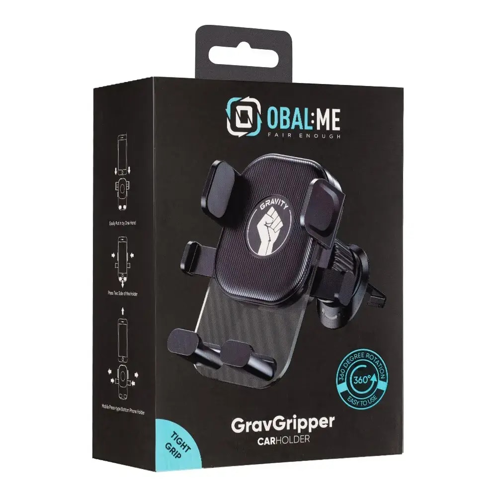 Автодержатель для телефона Obal:Me GravGripper, гравитационный, чёрный