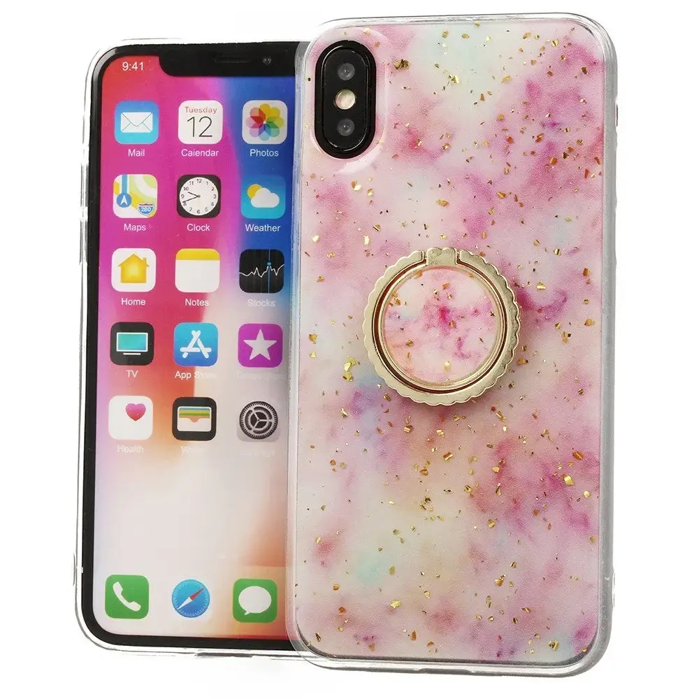 Чехол для iPhone 12 Mini Fusion Marble Ring, розовый, Design Marble