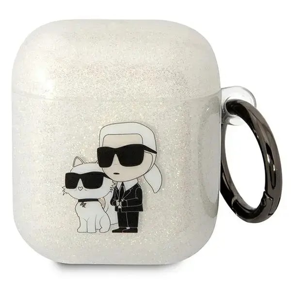 TPU-ümbris Karl Lagerfeld NFT Karl and Choupette AirPods 1/2 jaoks, valge