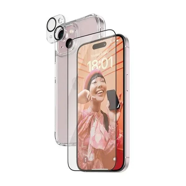 Набор защиты PanzerGlass 3-в-1 для iPhone 15: чехол и стёкла