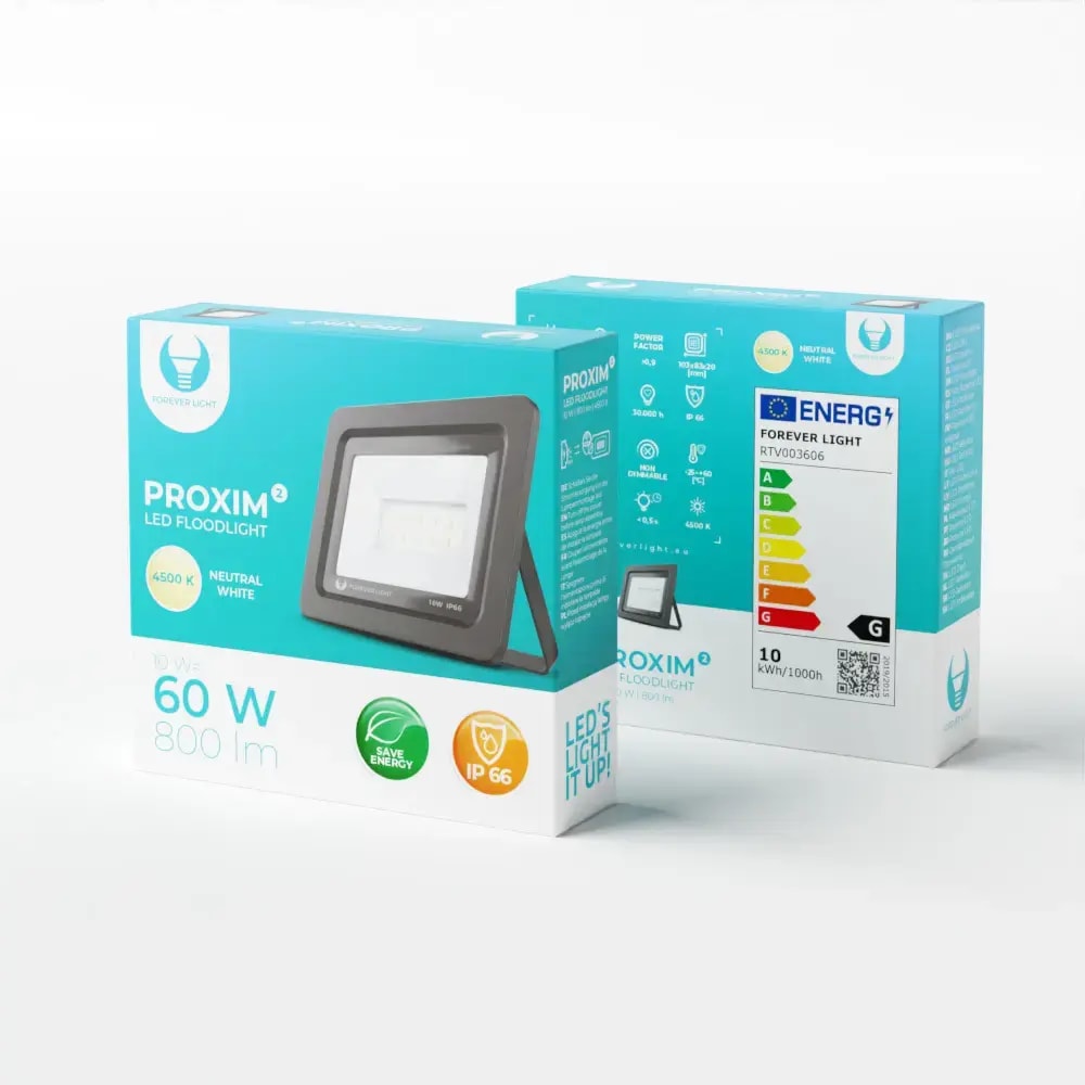 Forever Light Proxim II LED floodlight, 10 W, 4500K, IP66