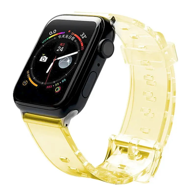 Kellarihm Apple Watch 42/44/45 mm, Fusion Light, silikoon, kollane