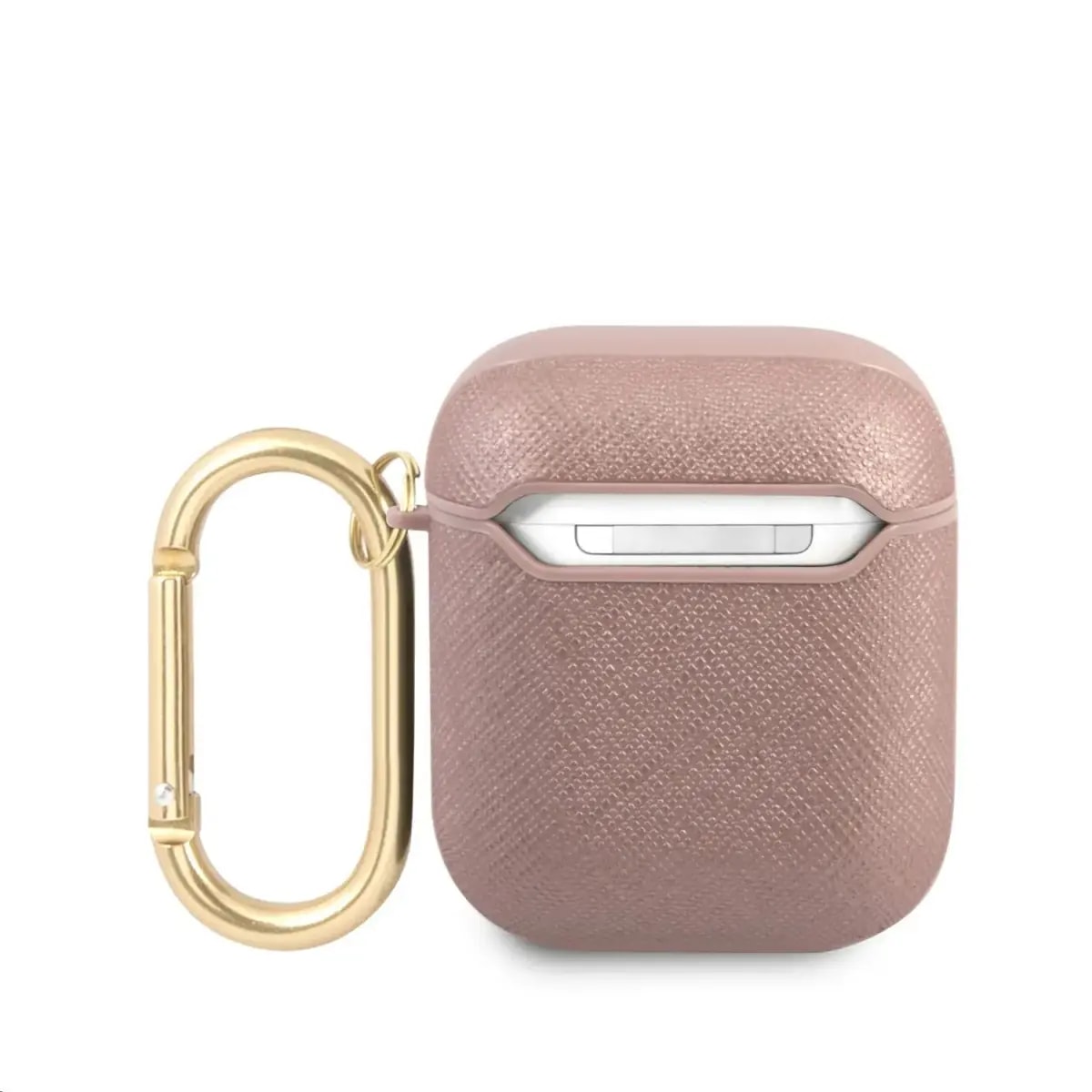 Ümbris Guess Saffiano Metal Logo AirPods 1/2 jaoks, roosa