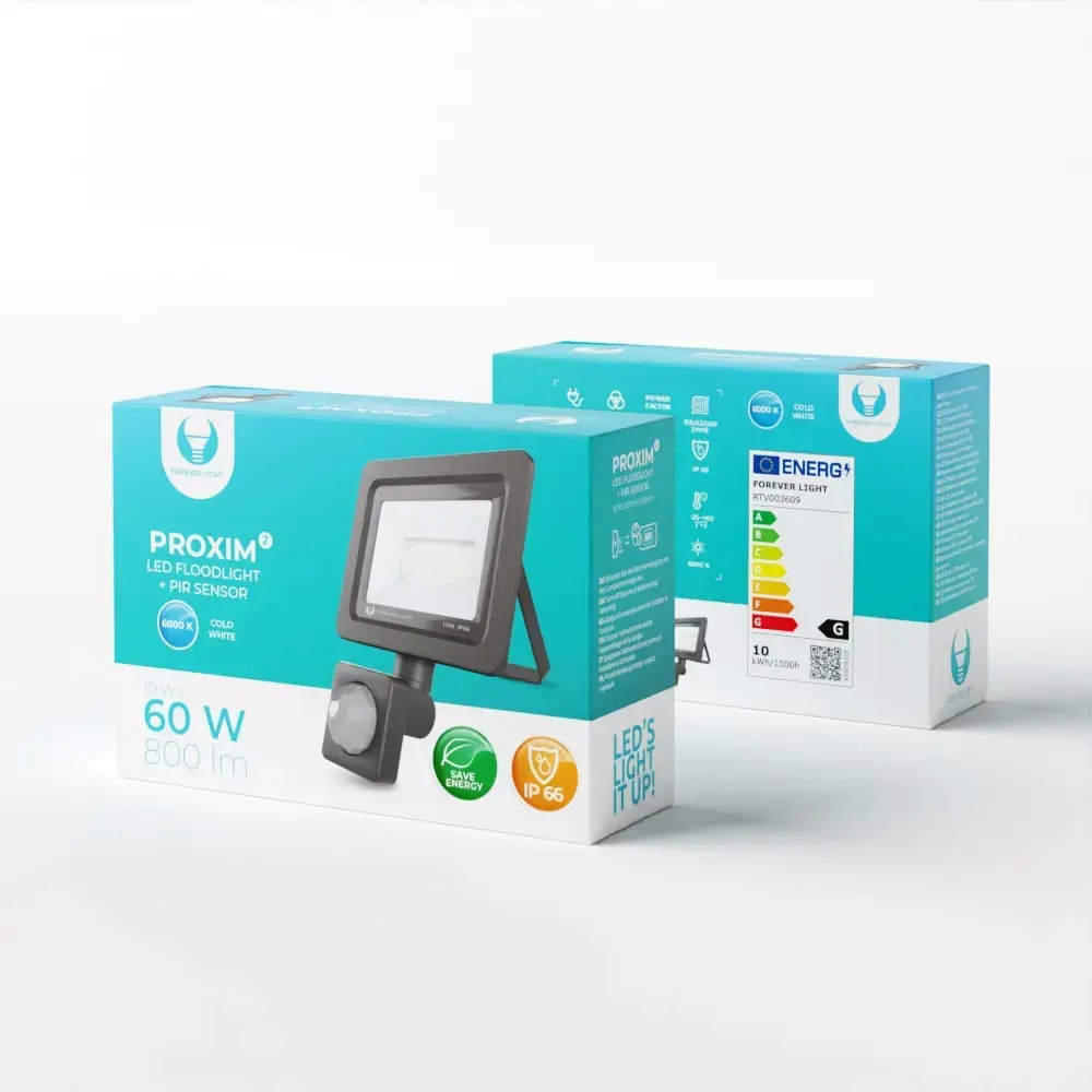 Forever Light Proxim II LED floodlight with PIR sensor, 10 W, 6000K