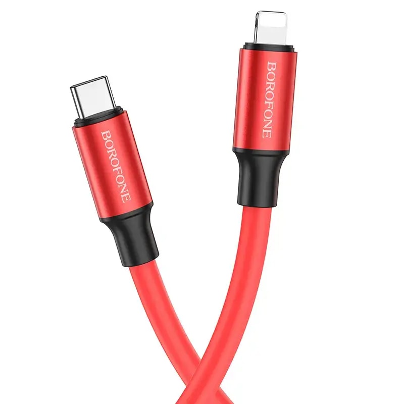 Borofone BX82 Bountiful USB-C to Lightning cable, 1 m, 20 W, red