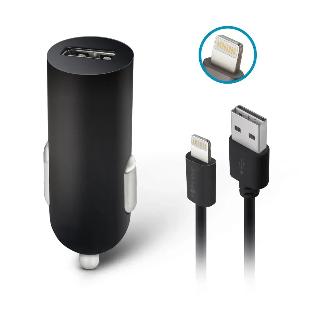 Forever M02 car charger, 5 W, USB-A, black