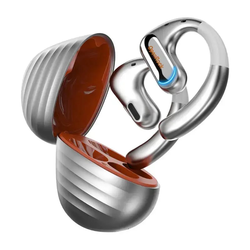 OneOdio OpenRock Pro open-ear wireless headphones, silver
